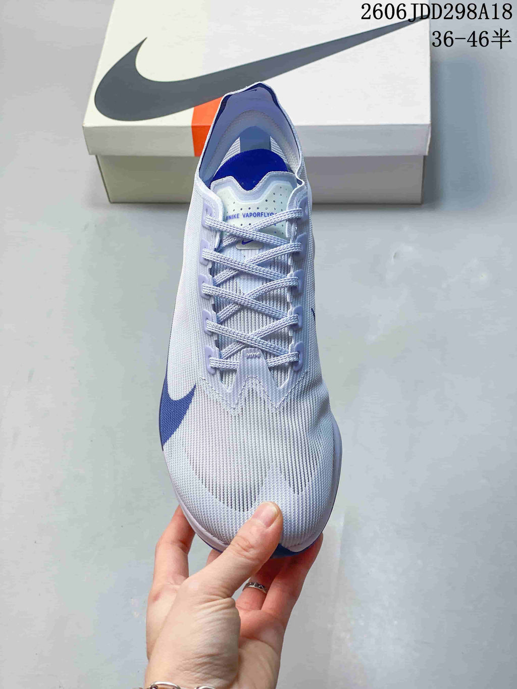 Nike ZoomX Vaporfly NEXT% 4 Road Racing Sneakers White Blue