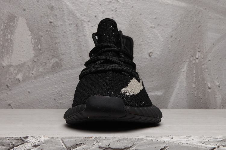 Yeezy 350 V2 Black and Cream Sneakers