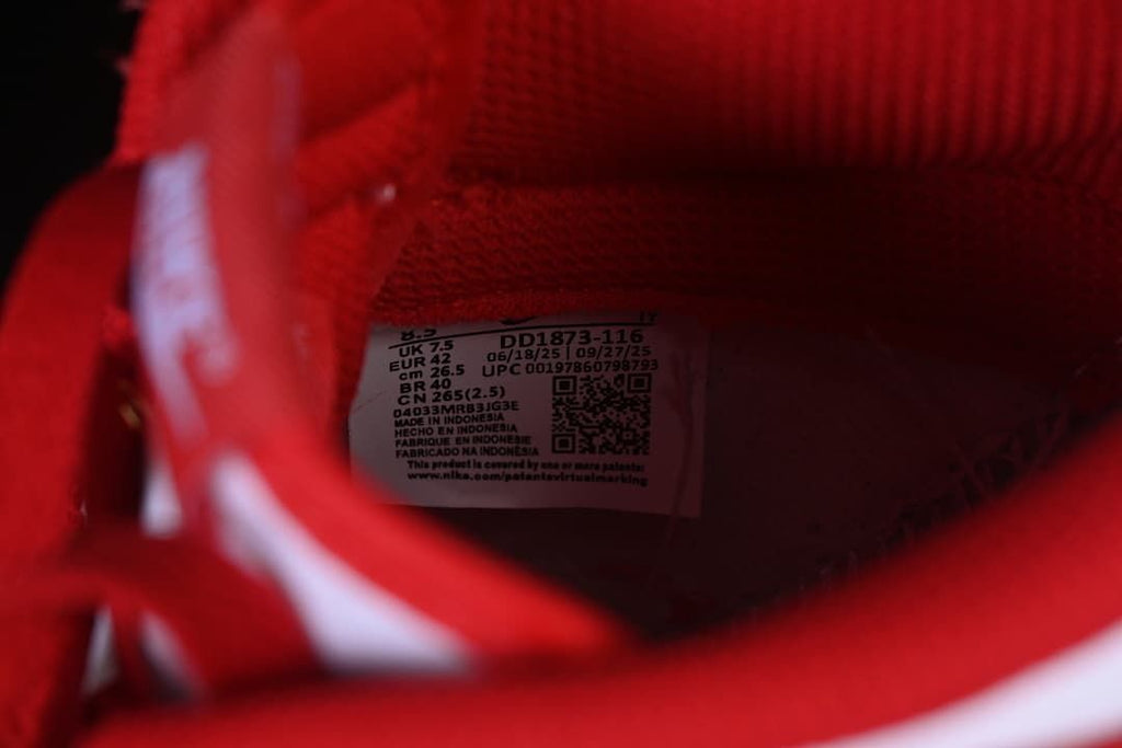 Nike Dunk Low Red and White Sneakers DD1873-116