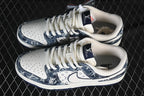 Nike SB Dunk Low White Blue Denim-Style Sneakers