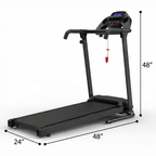 Black foldable treadmill W215P421553 - Dimensions