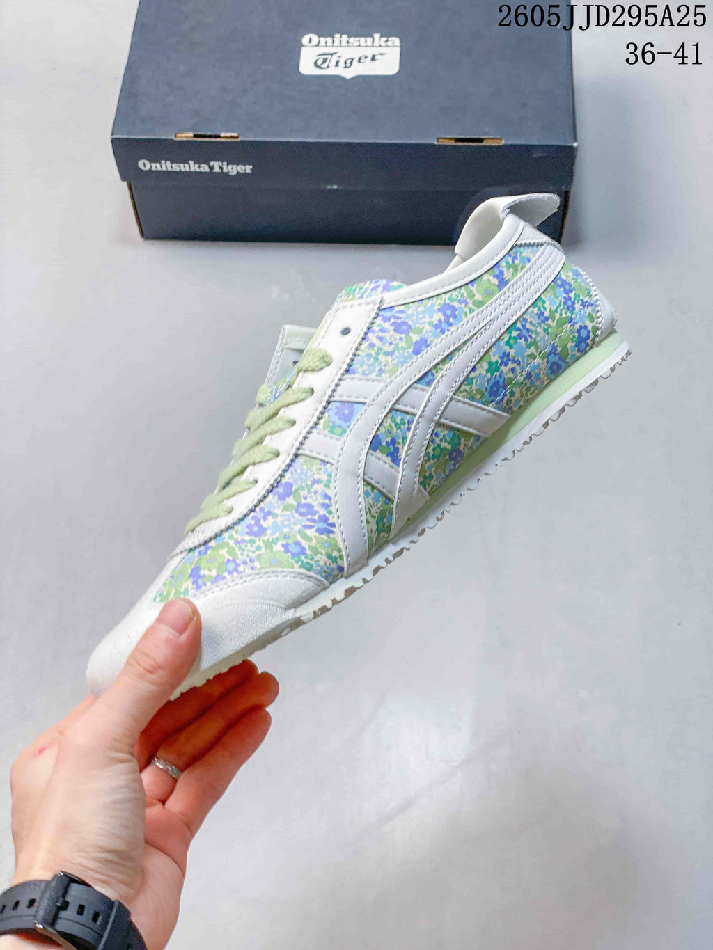 Onitsuka Tiger Floral Low-Top Sneakers Green Blue TD295A25