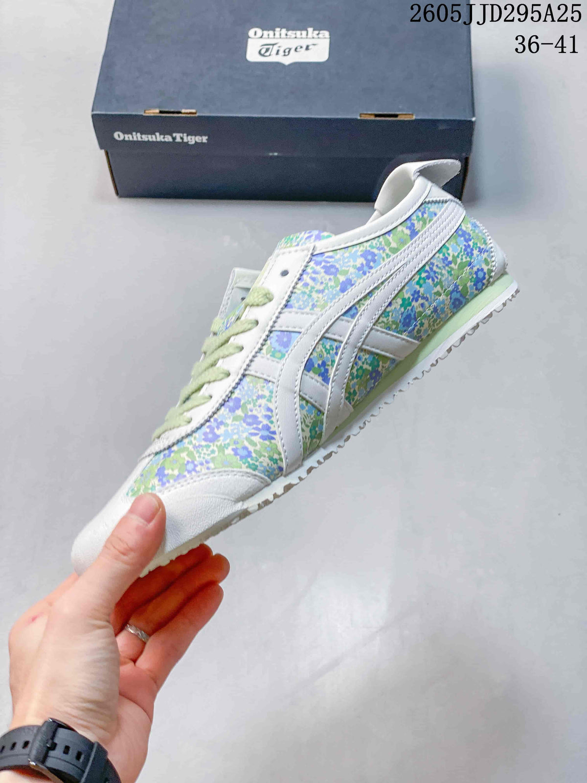 Onitsuka Tiger Floral Low-Top Sneakers Green Blue TD295A25