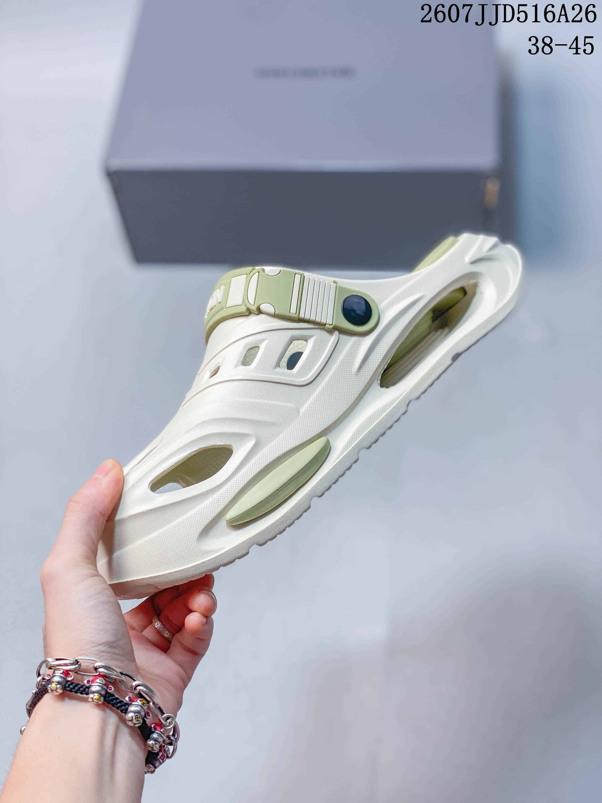 Platform Clogs White and Green Style 2607JJD516A26