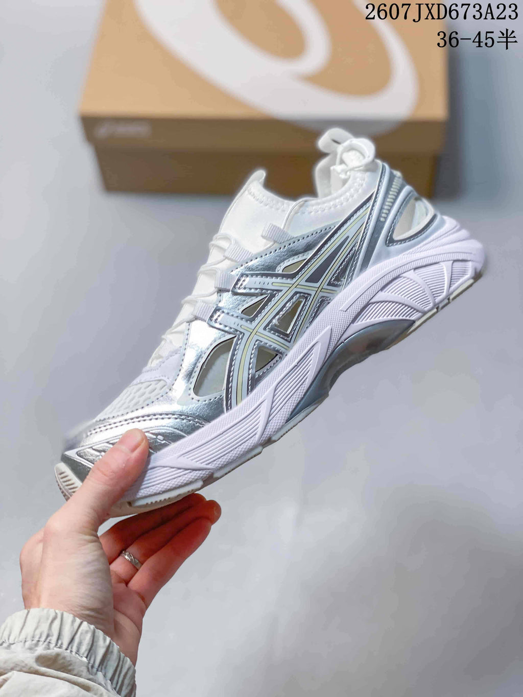 ASICS Gel-Kayano 14 White Silver Sneakers 2607JXD673A23