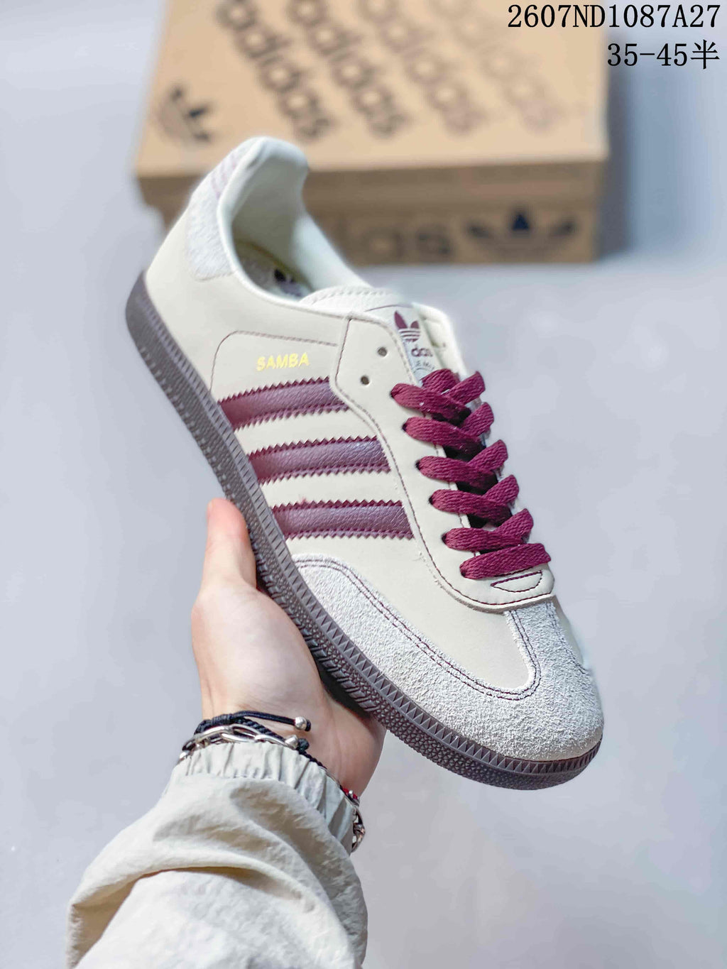 adidas Originals Samba ADV Sneakers Cream Burgundy