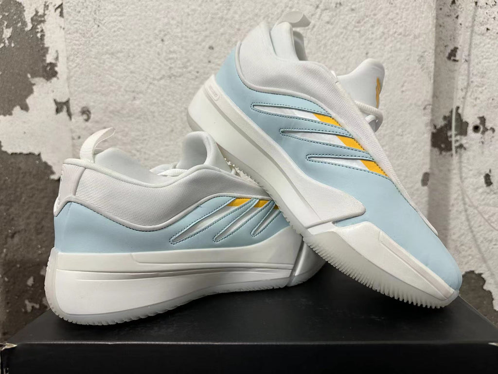 Adidas Dame 9 Basketball Shoes White Blue Yellow