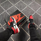 Air Jordan 1 High Black Red Toe Sneakers