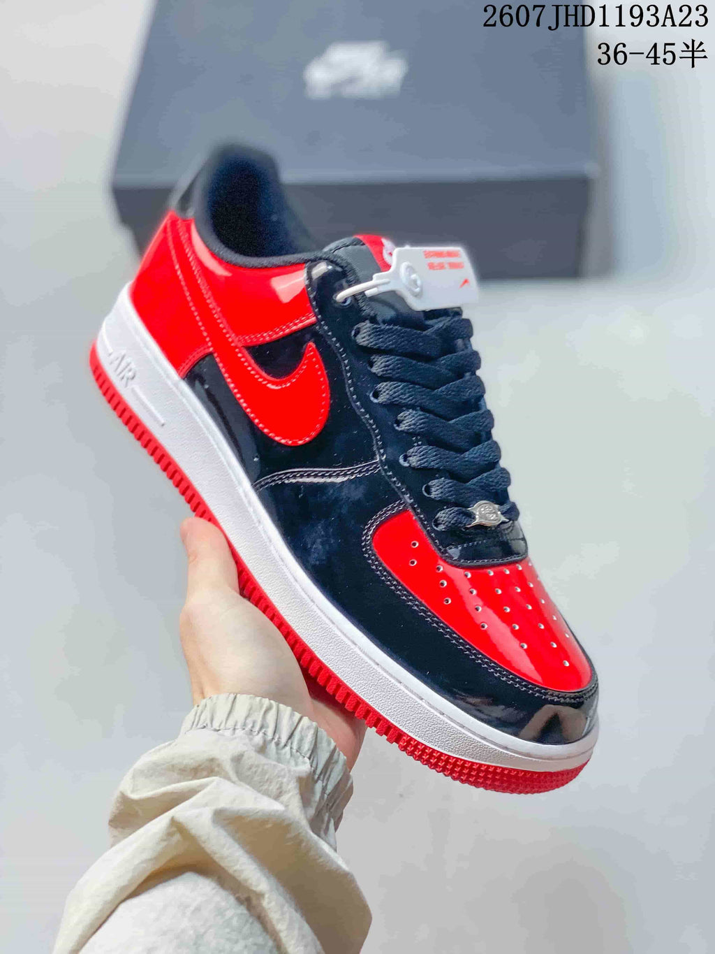 Nike Air Force 1 '07 Red Black Low-Top Sneakers