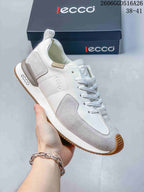 ECCO Men’s White and Gray Lace-Up Sneakers