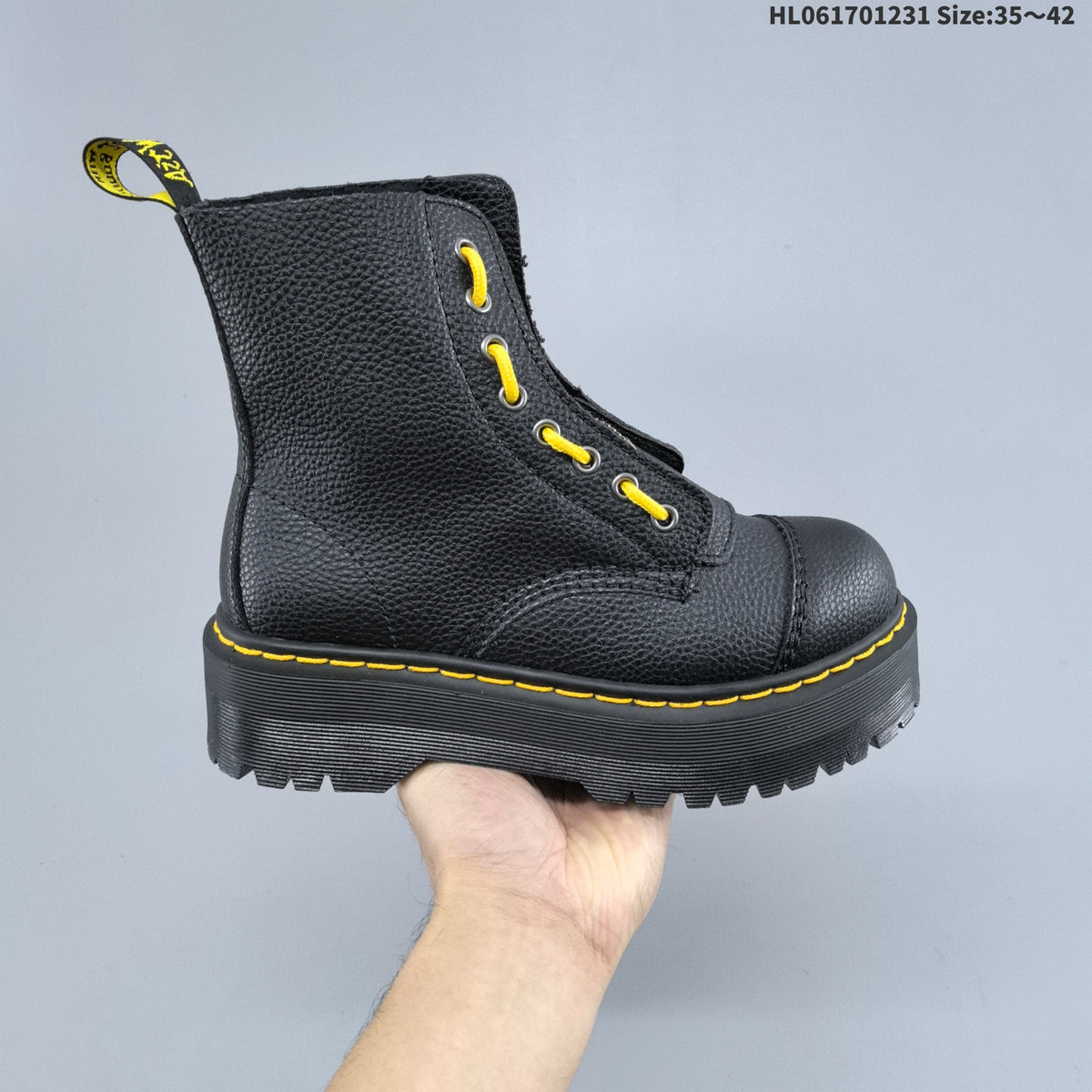 Dr. Martens 1460 Platform Lace-Up Boots in Black