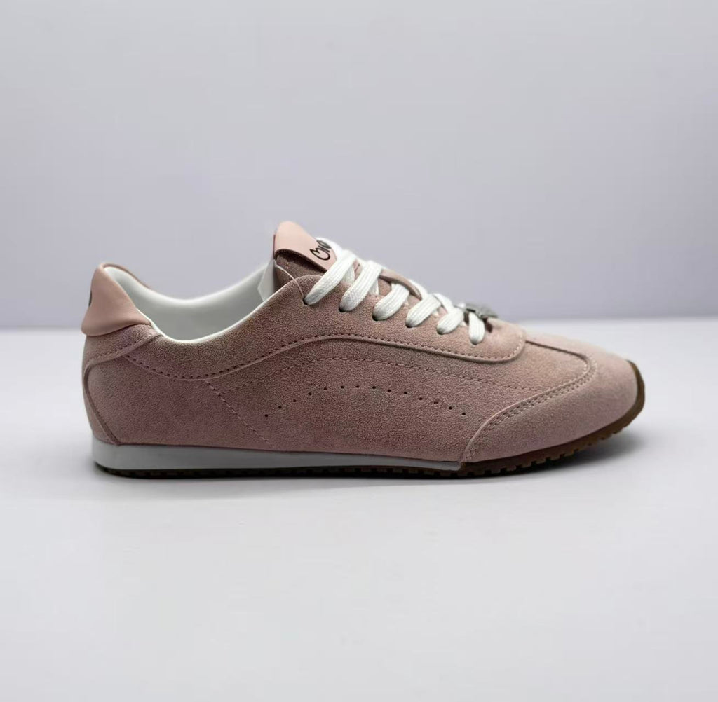 alo Low-Top Sneakers in Pink and White