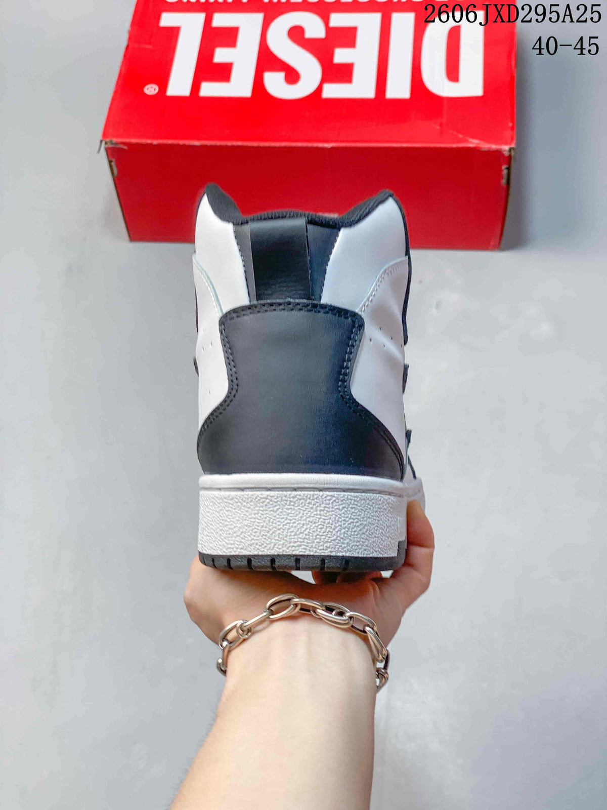 Diesel S-Ukiyo High-Top Sneakers White and Dark Gray Y03363