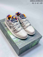 Air Jordan 1 Low Sneakers in Pink, Gray, Purple and Orange