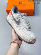 Nike Air Force 1 '07 Low Cream Gray Pattern Sneakers