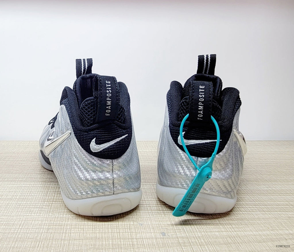 Nike Foamposite Pro Silver Surfer Silver Basketball Shoes
