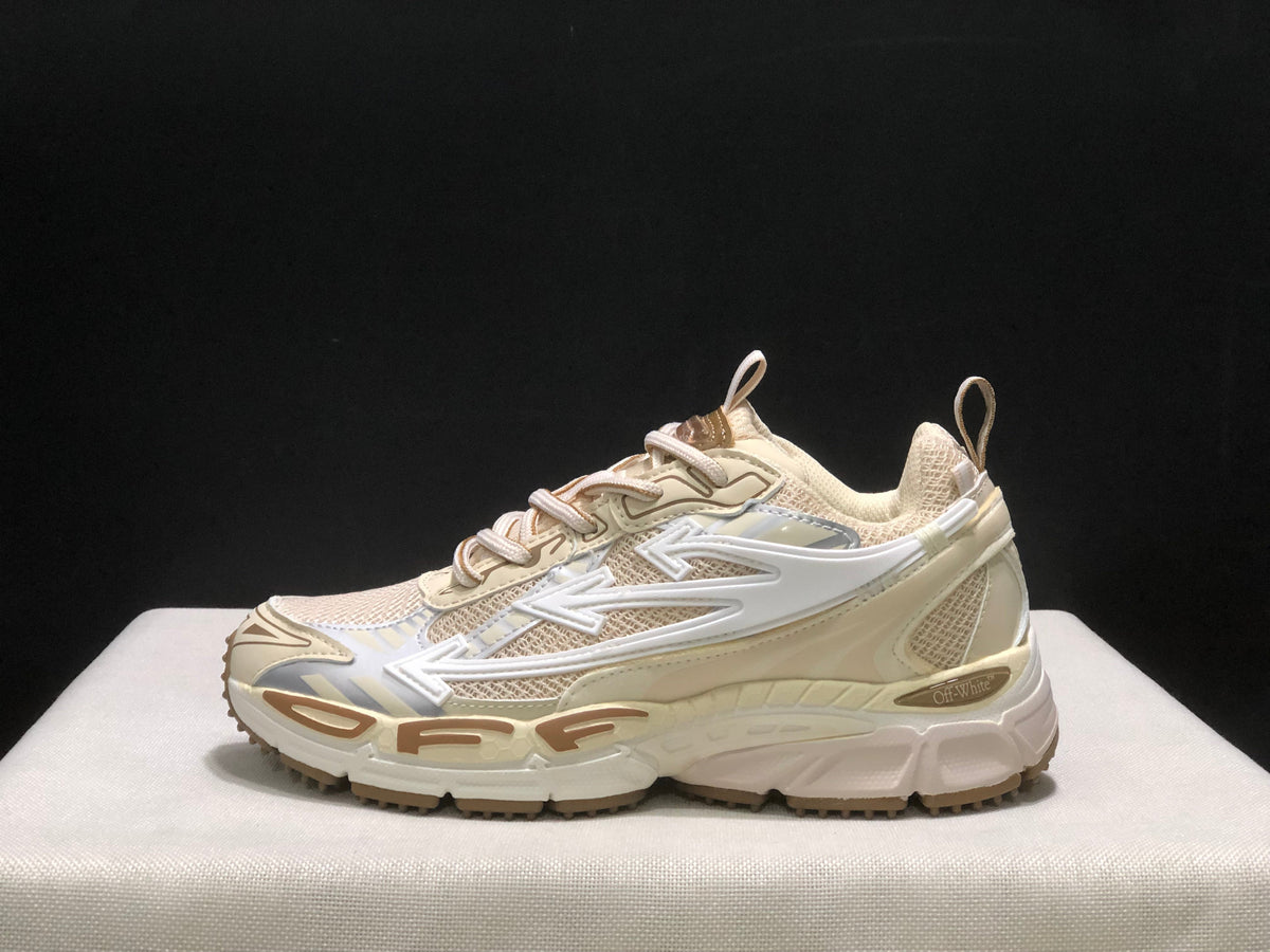 OFF-WHITE Be Right Back Cream Lace-Up Sneakers