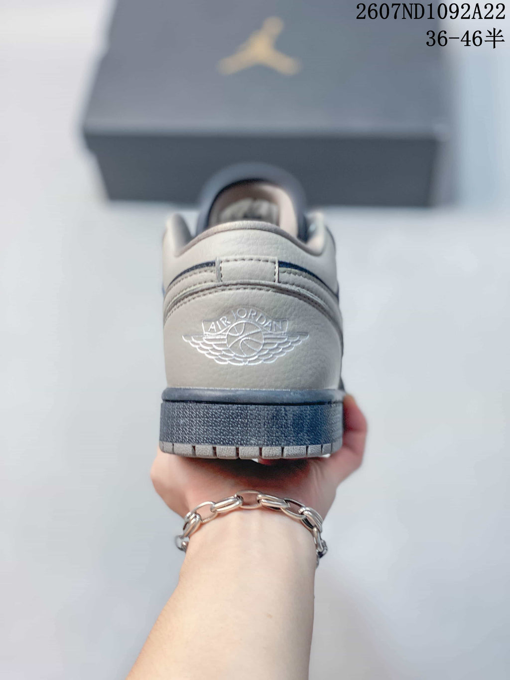 Jordan Air Jordan 1 Low Gray and Navy Sneakers 2607ND1092A22