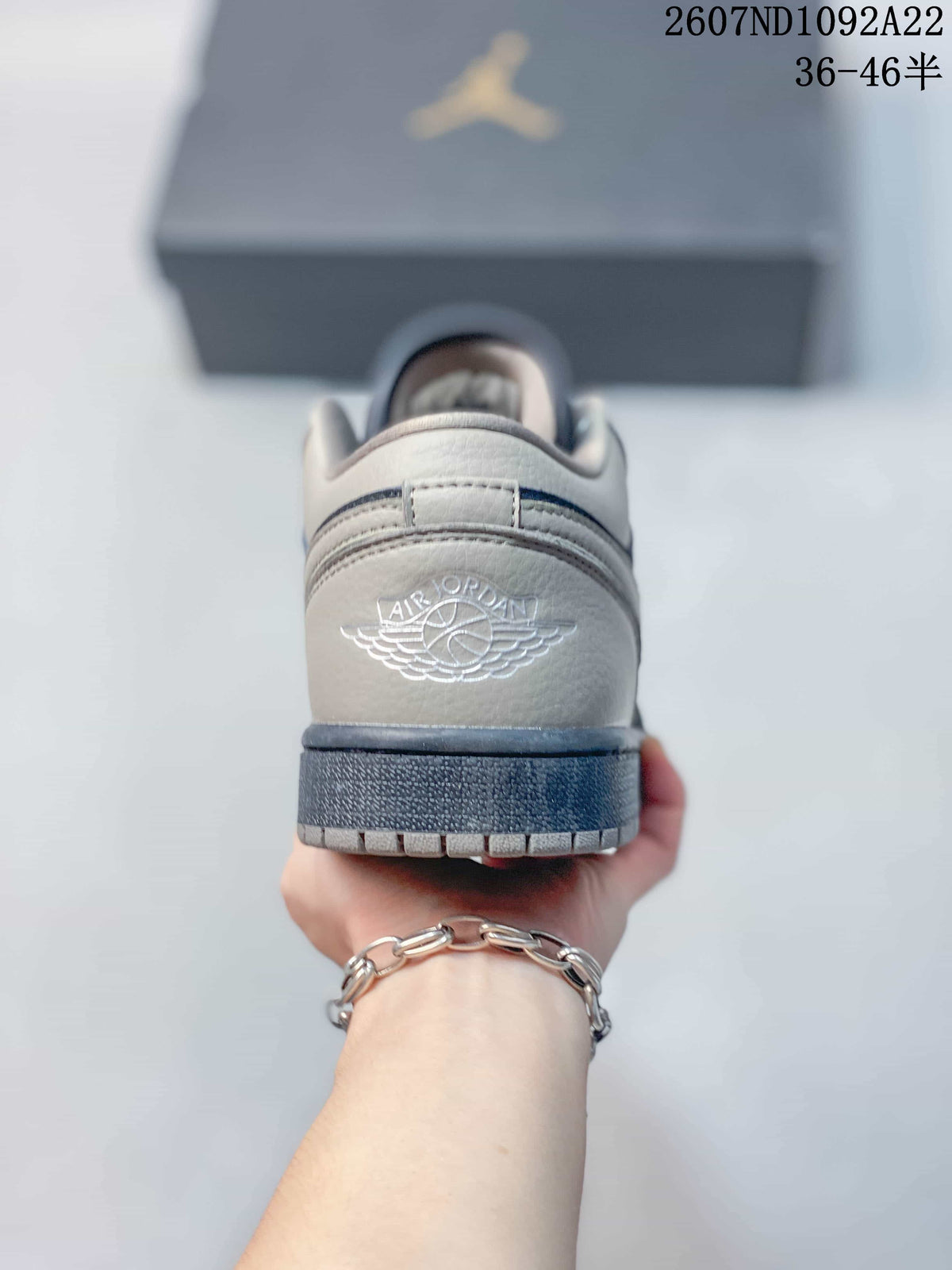 Jordan Air Jordan 1 Low Gray and Navy Sneakers 2607ND1092A22