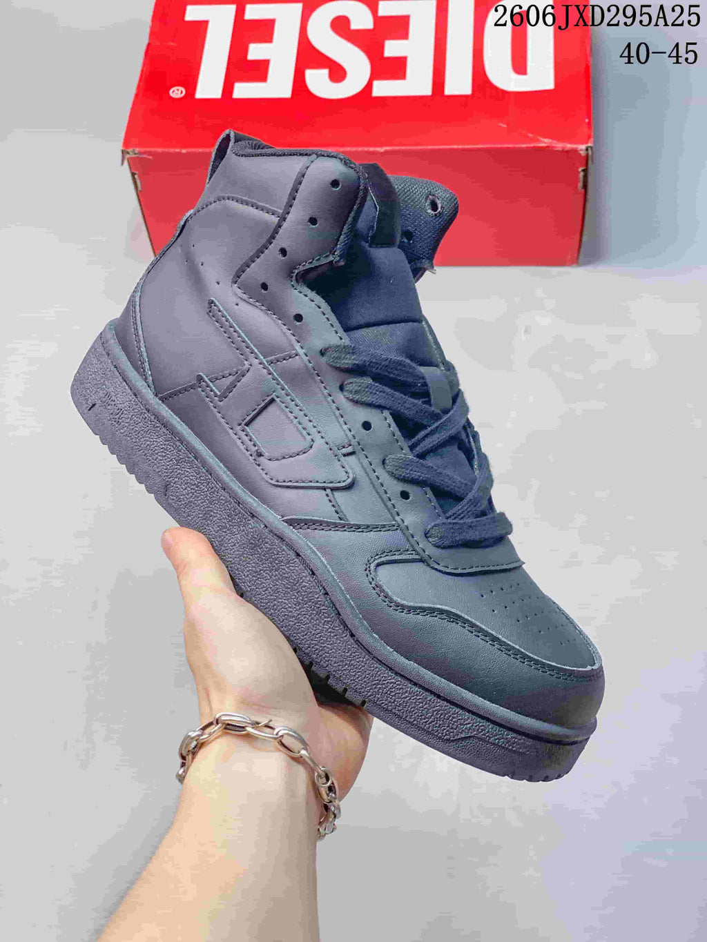 Diesel S-Ukiyo High-Top Sneakers in Dark Gray Y03363 P5576 H1532