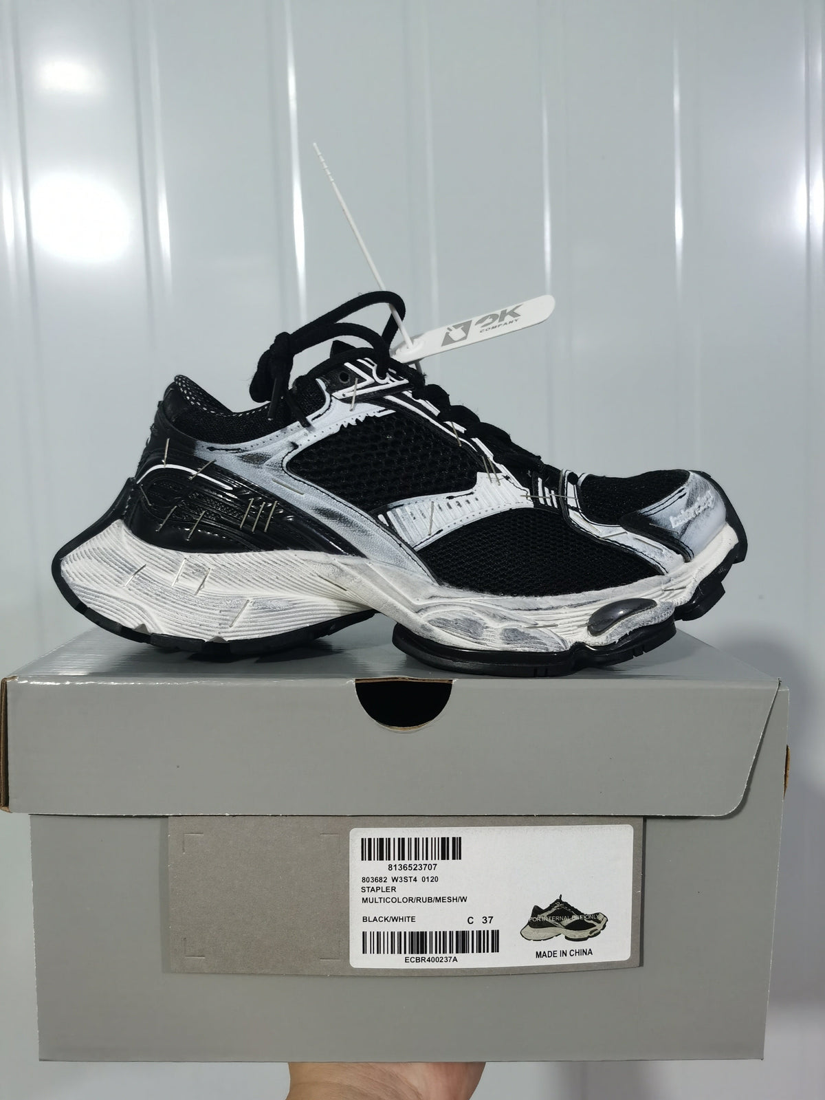 Stapler 0120 Black White Mesh Sneakers