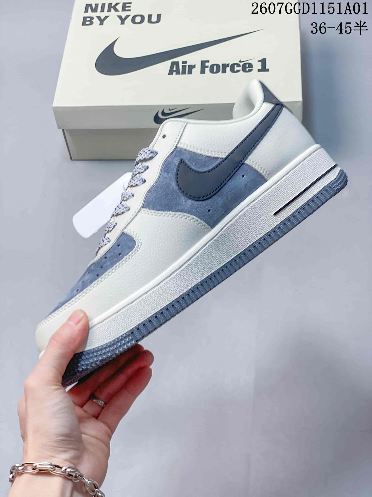 Nike Air Force 1 Low White and Blue Sneakers