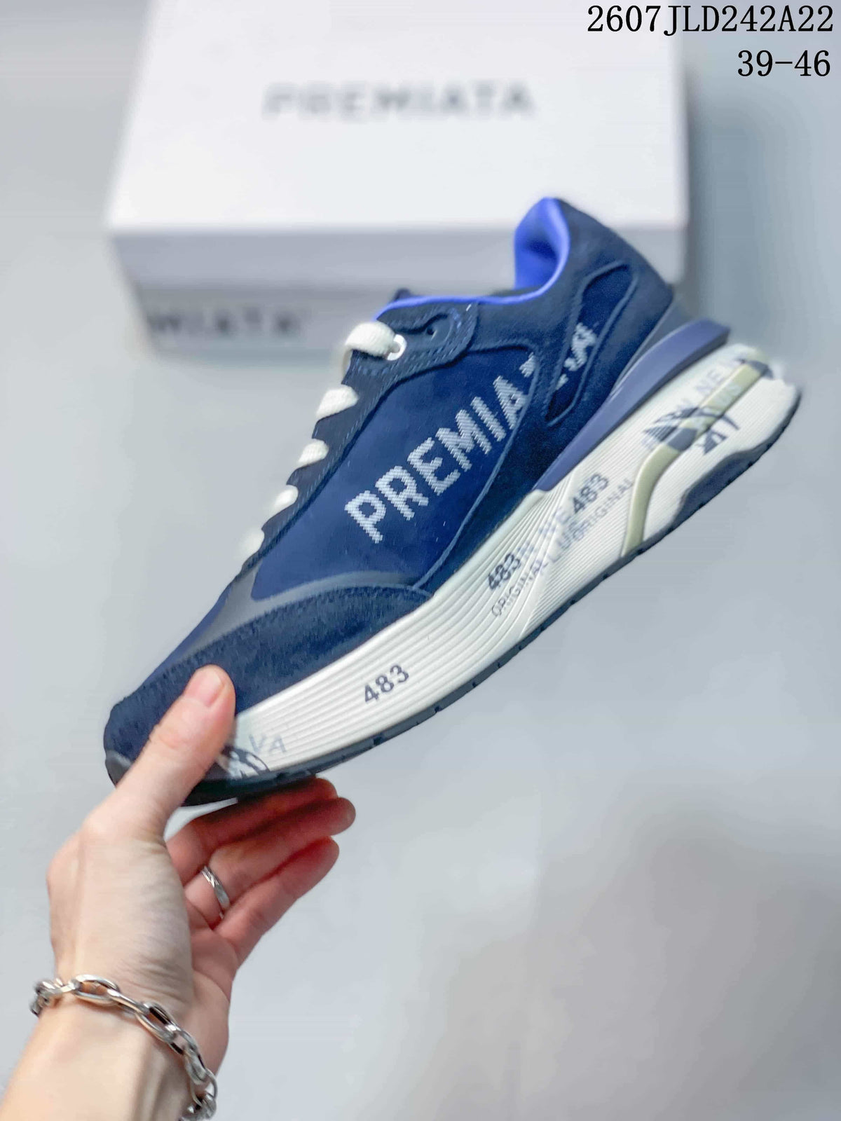 Premiata Lander Trainers Navy Blue 712800TIT