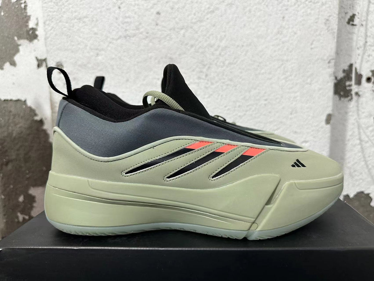 adidas Dame 9 Basketball Shoes Green Grey Orange