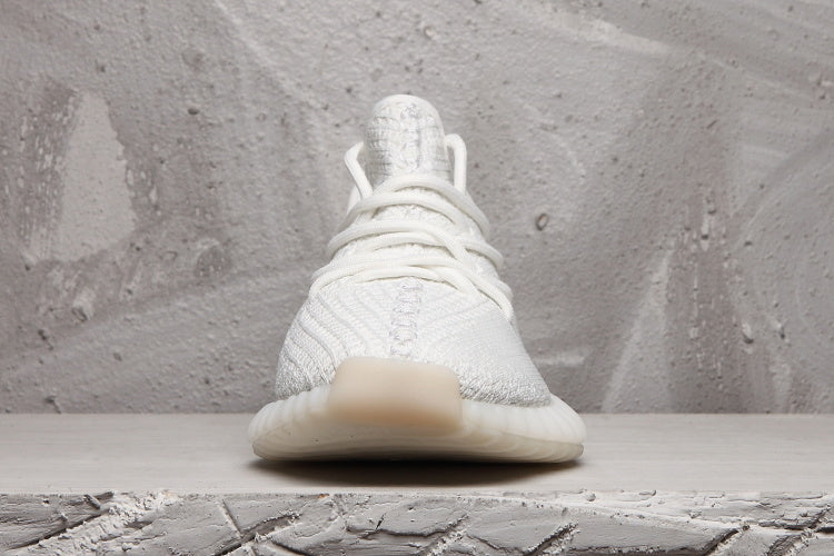 Yeezy 350 V2 White Knit Low-Top Sneakers