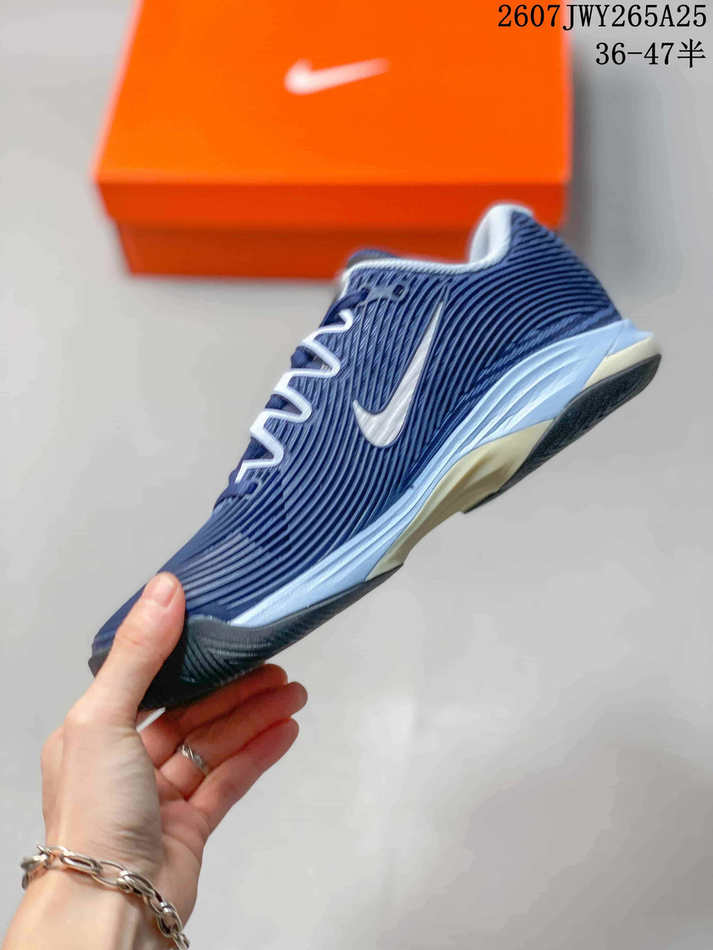 Nike Vapor 12 Low-Top Tennis Shoes Navy White 2607JWY265A25