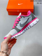 Nike Free 3.0 Running Shoes in Gray and Hot Pink