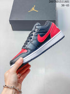 Jordan Air Jordan 1 Low Bred Black and Red Sneakers