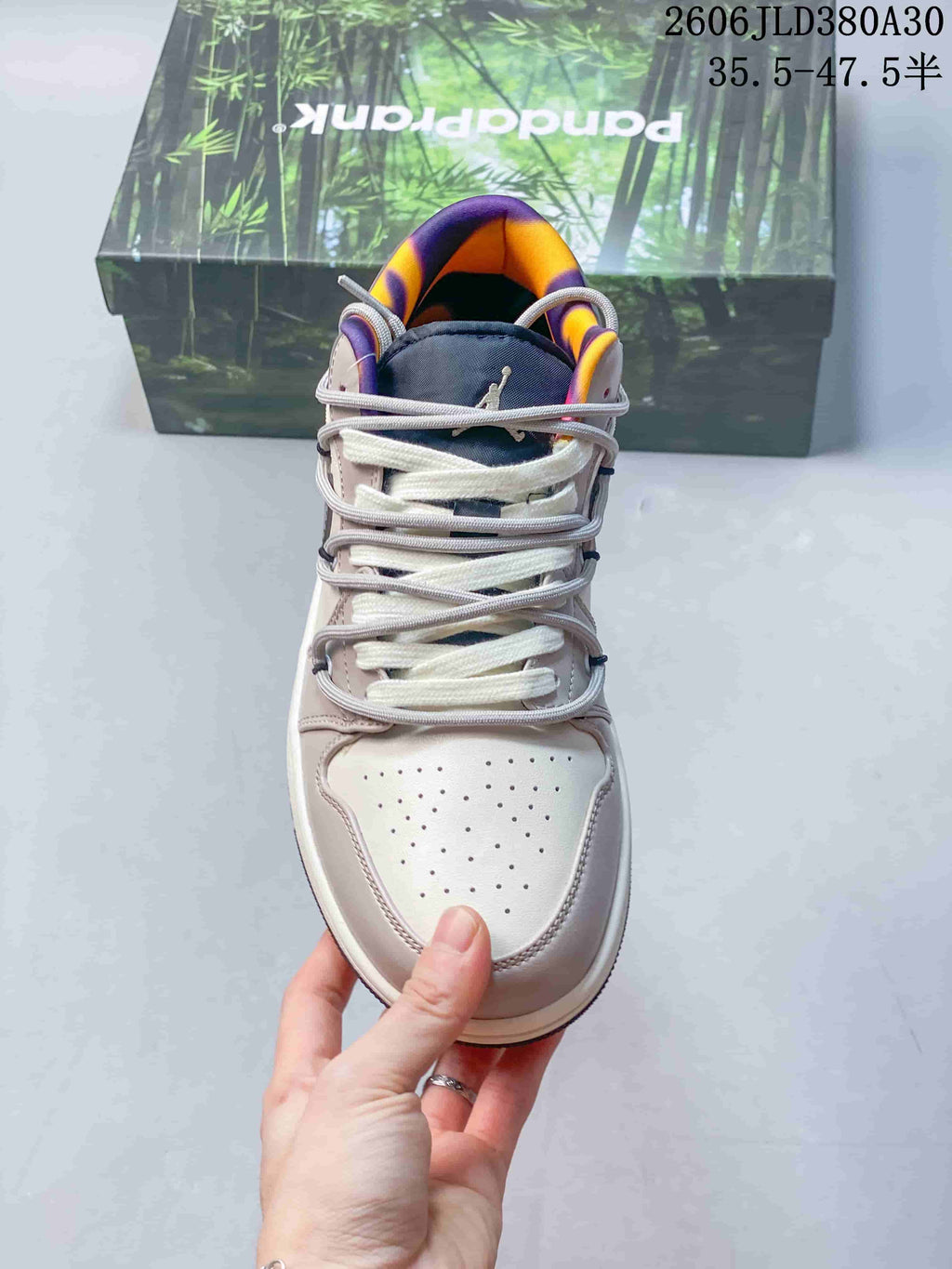 Air Jordan 1 Low Sneakers in Pink, Gray, Purple and Orange