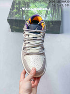 Air Jordan 1 Low Sneakers in Pink, Gray, Purple and Orange