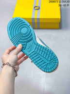 Nike SB Dunk Low Sneakers White Gray Turquoise Yellow