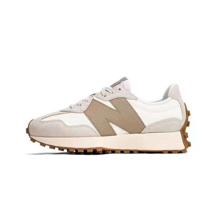 New Balance U327LZ Sneakers in White and Taupe