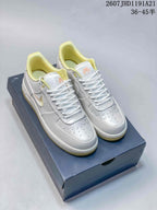 Nike Air Force 1 Egg or Duck Sneakers White Silver Yellow