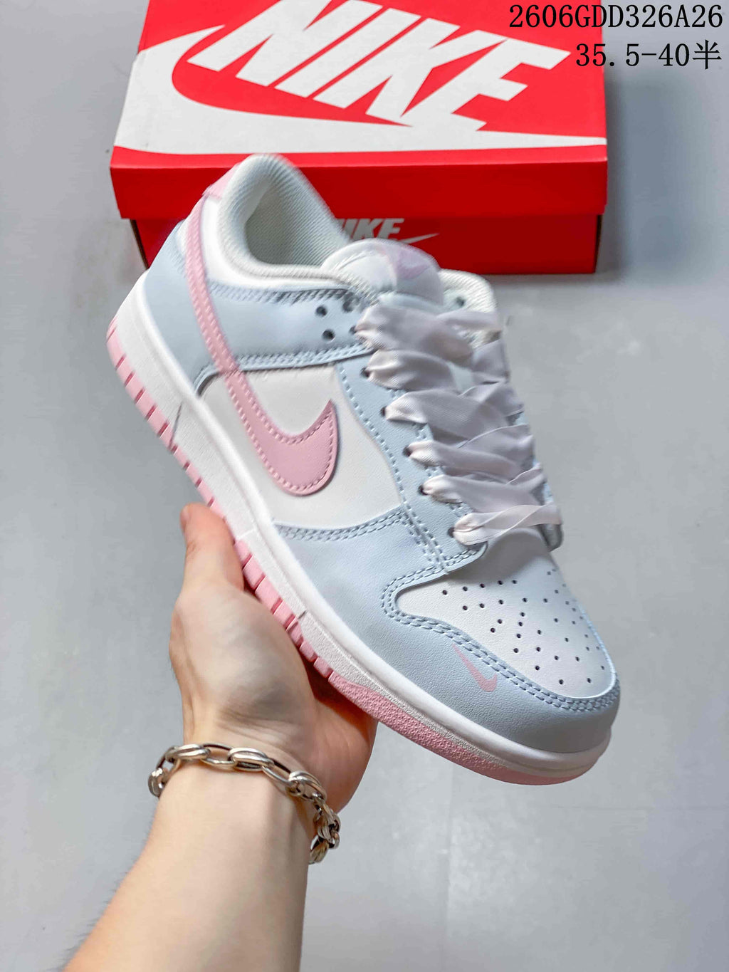 Nike SB Dunk Low Sneakers White Blue Pink IB3484-001