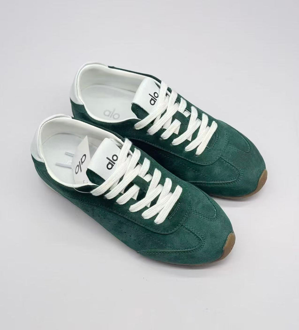 Alo Green Low-Top Sneakers with White Details