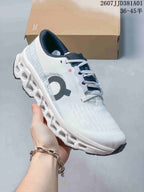 On Cloudmonster 3 LightSpray Running Shoes, White and Navy
