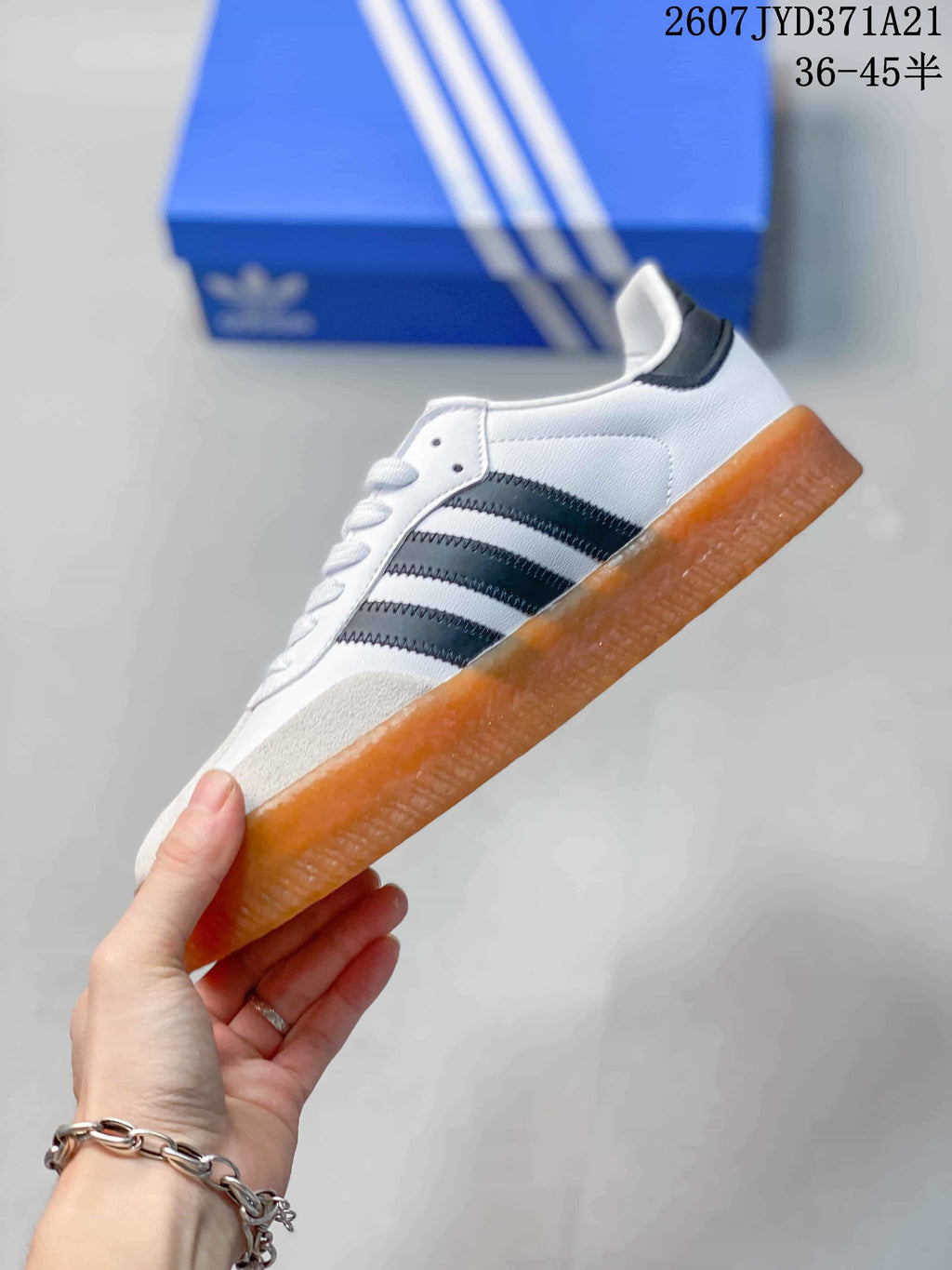 adidas Sambae Women's White Black Gum Sneakers