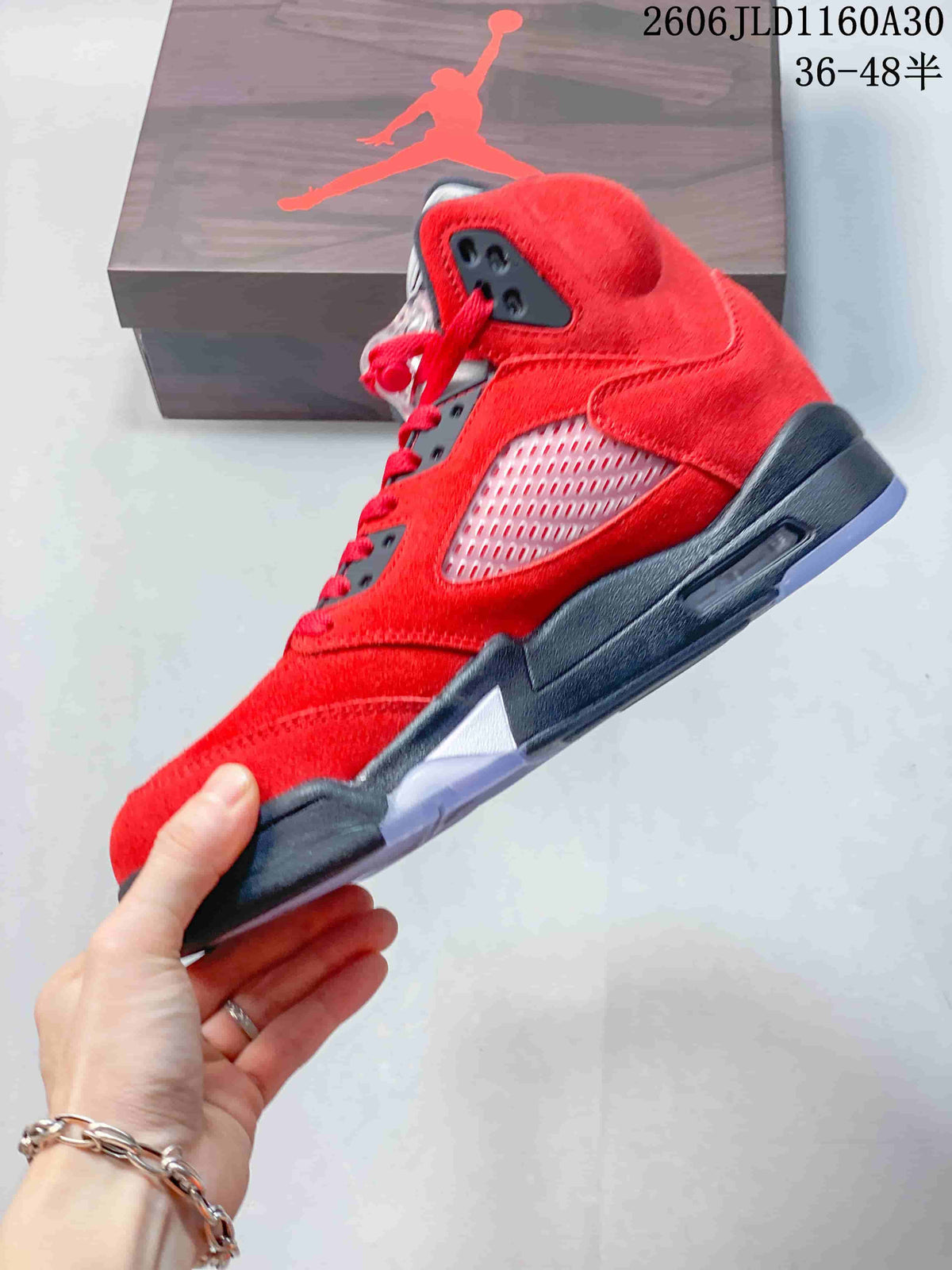 Jordan Air Jordan 5 High-Top Sneakers in Red and Black