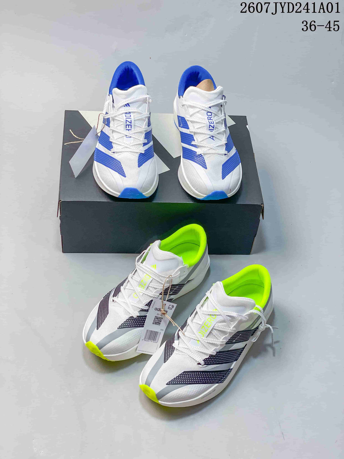 Adidas Adizero 10 Low-Top Running Shoes, White