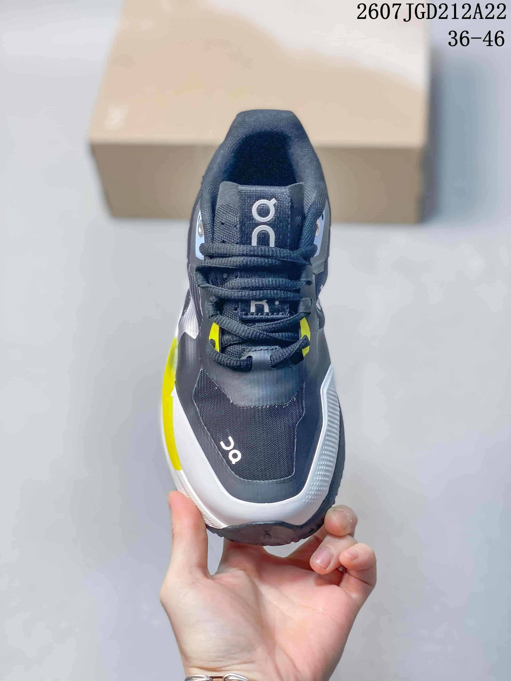 On THE ROGER Pro 2 Tennis Sneakers Black White Yellow