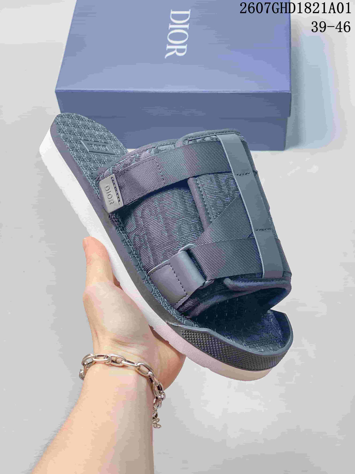 Dior Alpha Oblique Strap Sandals, Grey, 2607GHD1821A01