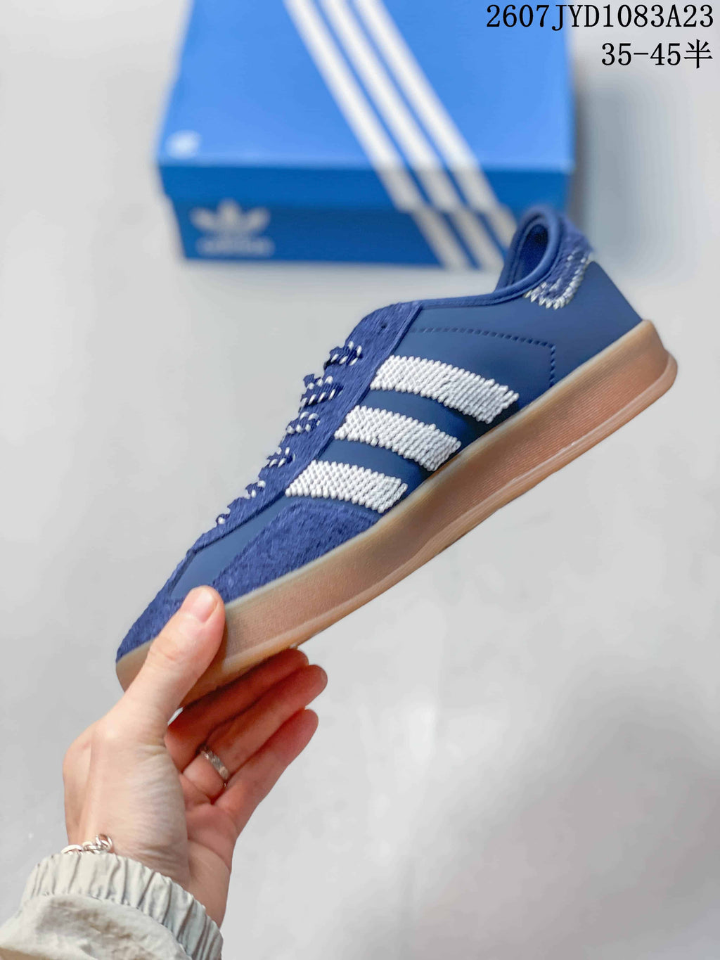 Adidas Gazelle Sneakers Blue White Gum Sole 2607JYD1083A23