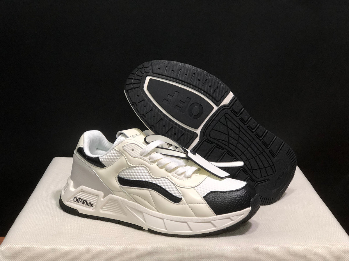 Off-White Leather Low-Top Sneakers White Black