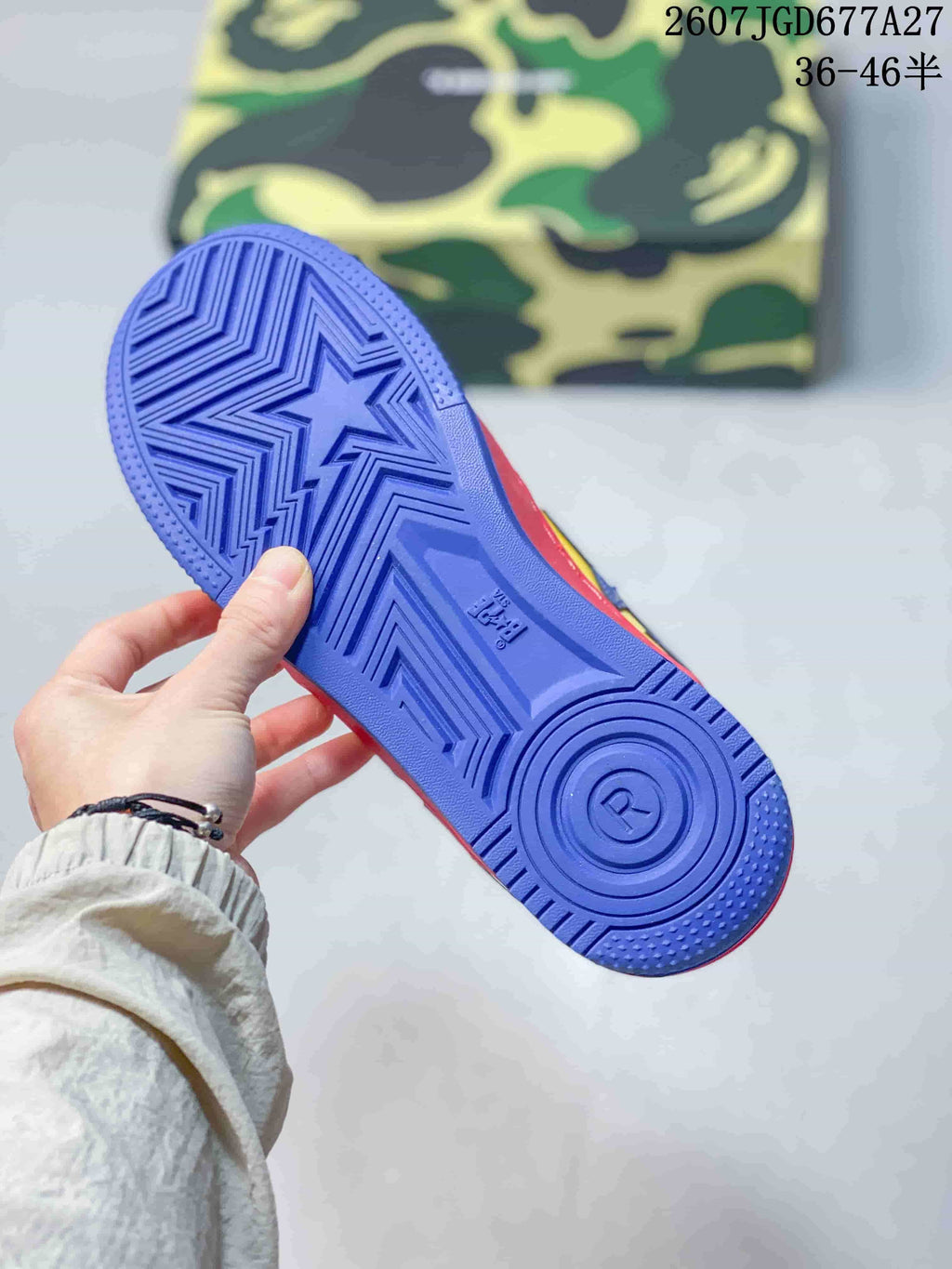 BAPE STA Low Sneakers Red Yellow Blue Style 2607JGD677A27