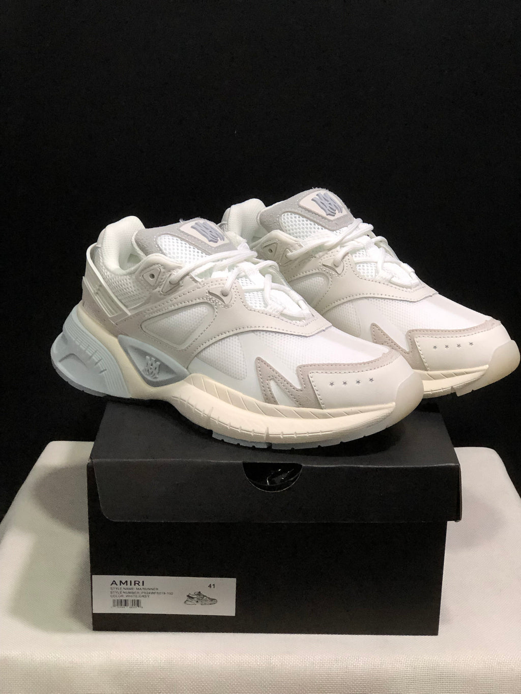 AMIRI MA Runner Sneakers White and Grey