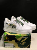 BAPE Bape Sta Low Sneakers White Green Camo